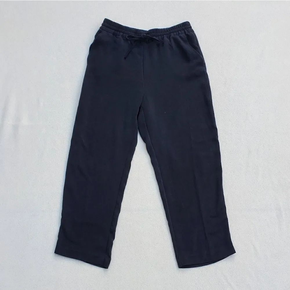 NWOT H&M high waist wide leg cropped black pants